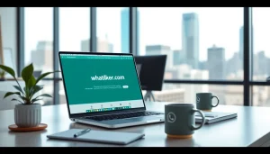 Engaging user interface of https://whatalker.com on a modern workspace desk illustrating efficient communication.