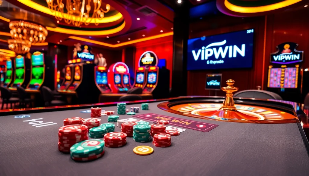 Playing at the exclusive Vipwin casino table with vibrant poker chips and elegant cards.