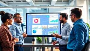 Improve SEO strategies through teamwork and analytics in a modern office.