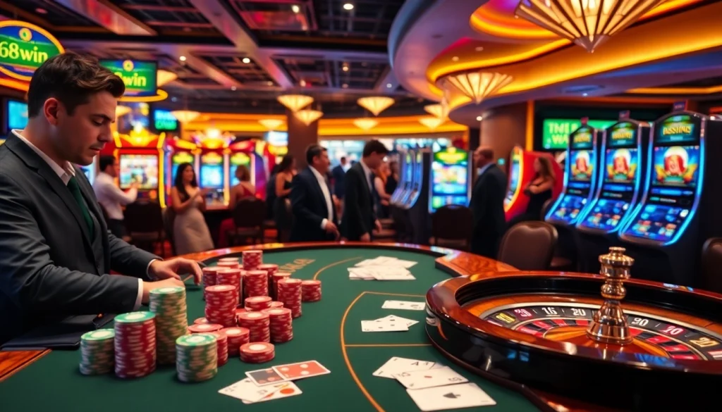 Experience the excitement of betting at 68win with vibrant casino tables and thrilling gameplay.