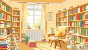 Delightful scene at https://csduncanbooks.com featuring a cozy reading nook brimming with colorful children's books.
