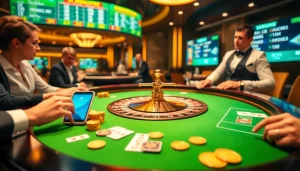 Players enjoying S8-themed roulette in a luxurious casino with vibrant lighting.