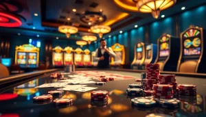 Engage with the thrilling world of nhà cái mm88 casino games featuring luxurious tables, vibrant slots, and lively atmosphere.