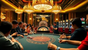 Players enjoying a thrilling poker game and roulette at 789BET casino.