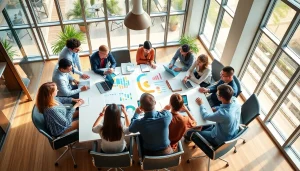 Showcasing a diverse team at an Agency collaborating and sharing innovative ideas.