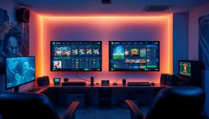 Dynamic interface of LC88 Link showcasing modern betting options in a vibrant setting.