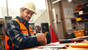 Electrician apprenticeship hawaii program featuring a focused apprentice at work in a modern workshop.