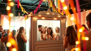 Capture joyful moments as you rent a Photo Booth at your next event with stylish decor.