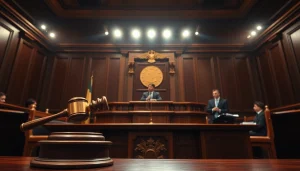 Legal courtroom scene depicting proceedings related to 798 f in a professional environment.