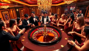 Experience the excitement of U888 casino with luxurious roulette and glamorous players.