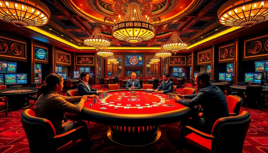Experience a thrilling poker game at 789bet's luxurious casino table with professional players.
