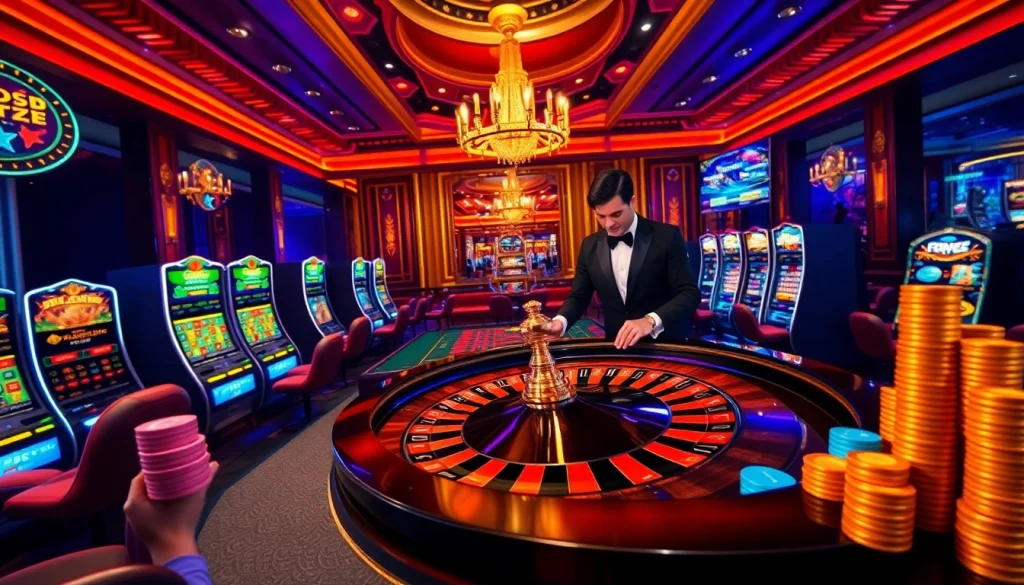 Experience thrilling gameplay at website s8 with poker chips on an elegant casino table.