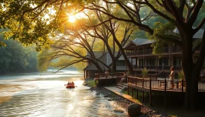 Dandeli Resorts featuring luxurious riverside accommodations amid lush greenery and adventure activities.