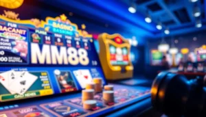 Experience the excitement of online gaming at https://mm88.agency/ with a modern casino interface featuring poker and baccarat games.