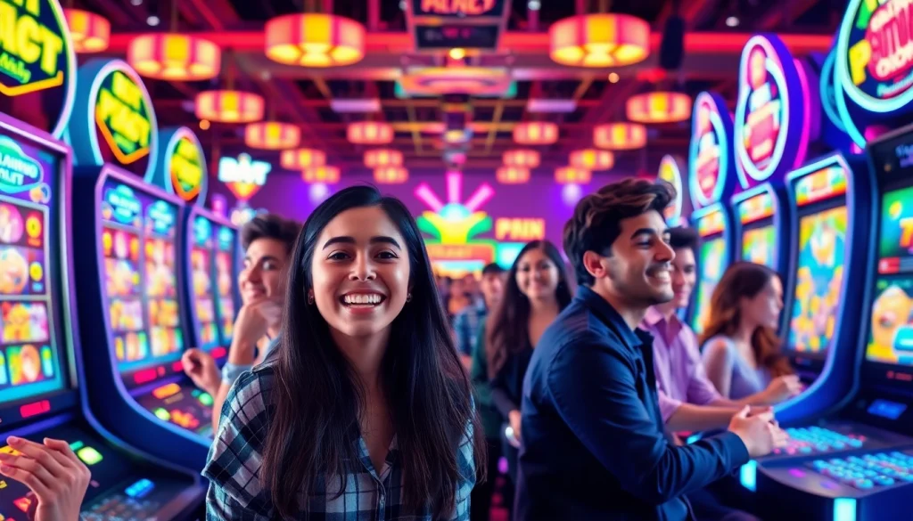 Menggambarkan pengalaman bermain 'petanitoto' dengan antusiasme di lingkungan permainan online yang penuh warna.