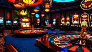 Experience the excitement of Rio at a luxurious casino with vibrant games and rich decor.