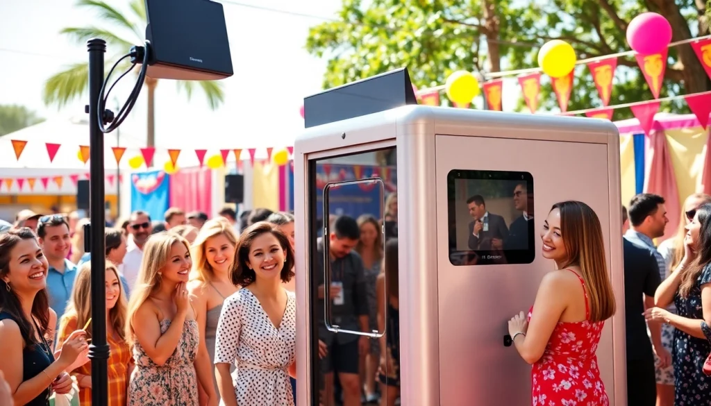 Capture joyful moments as you rent a photo booth for your special events with vibrant setups.