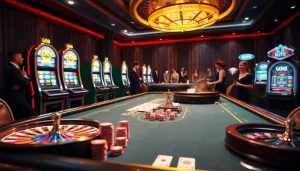 Experience thrilling gameplay with GO8 as players engage at a luxurious casino table.