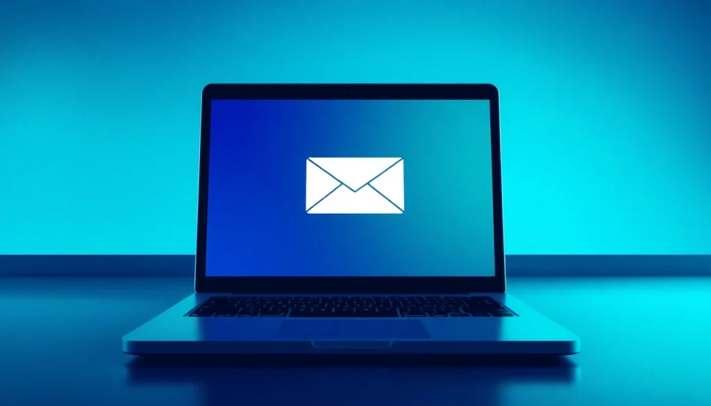 Vérification d'email sur un ordinateur portable, montrant un processus de validation efficace.