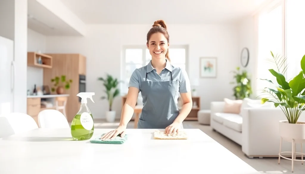 Bright and professional cleaning service enhancing a modern home's ambiance.