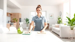 Bright and professional cleaning service enhancing a modern home's ambiance.