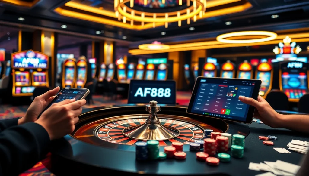 Experience the thrill of online gambling with AF88's luxurious casino interface.