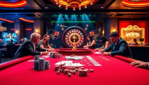 Rasakan sensasi Obral Toto di kasino mewah dengan para pemain yang sibuk dan meja permainan.