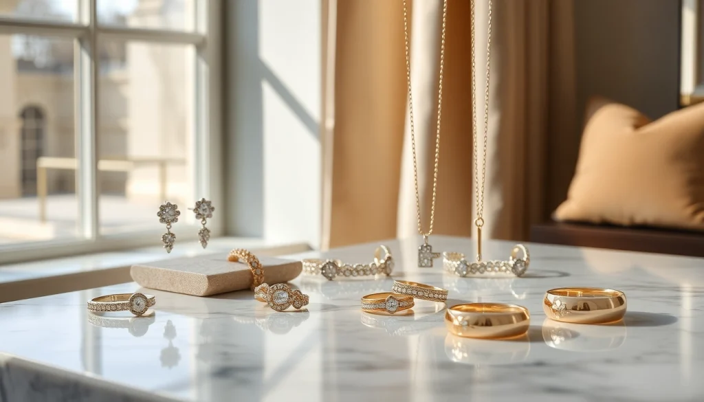 Showcasing beautiful jewelry pieces from https://valenciakey.es on a luxurious marble surface.