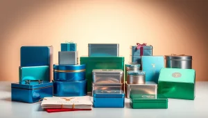 Custom tin box designs showcasing vibrant colors and personalized branding options in a creative setting.