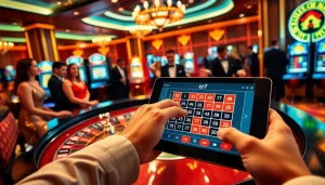 Engage in the excitement of the cr7 App while placing bets at a luxurious casino roulette table.