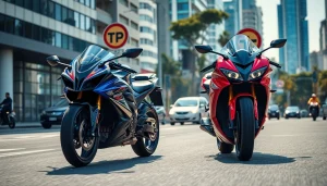 Escena callejera de Mundomotor con motocicletas Suzuki GSX-8R y Honda CBR 650R en Bogotá, Colombia.