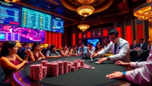 Exciting gaming experience at https://789winjj.com/ featuring poker chips and cards.