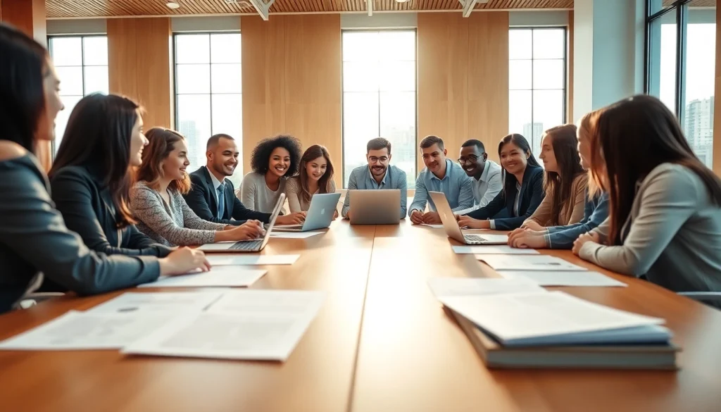 Engaged collaborative business strategy session showcasing diverse individuals.