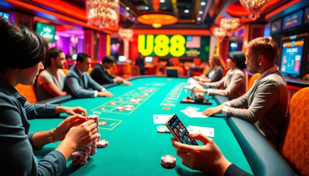 Experience thrilling online gaming at uu88 with vibrant casino visuals and engaging play.