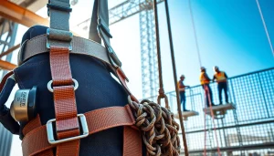 Fallskydd och säkerhetsutrustning för säkert arbete på hög höjd med professionella redskap.