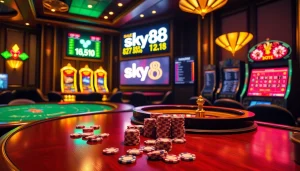 Experience the thrill of online gambling as you ask, sky88 có uy tín ko, with vibrant tables and slot machines.