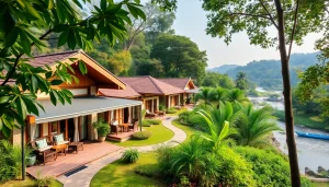 Dandeli resorts featuring lush scenery and relaxing accommodations by the river.