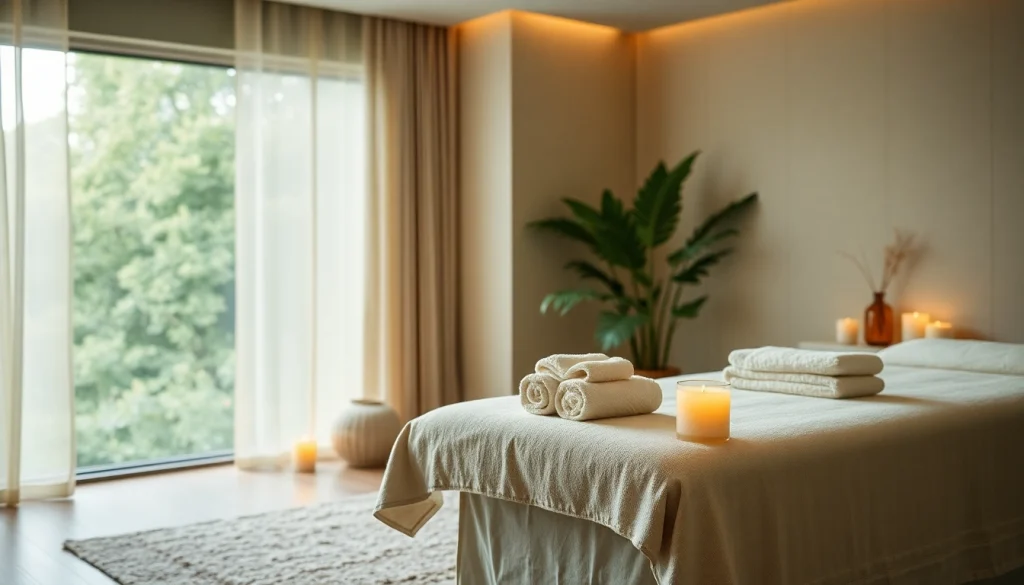Visually appealing Spa Ads showcasing a tranquil treatment room with soothing colors and inviting decor.