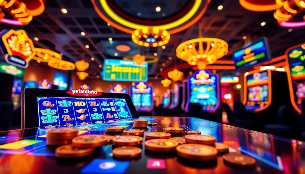 Menggambarkan petanitoto sebagai platform hiburan game online yang menarik dengan atmosfer penuh kemenangan.