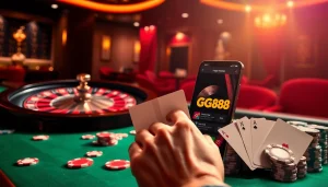 Enjoying the thrill of game at nhà cái GG88 with casino tables and vibrant action.