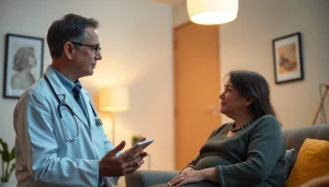 Brindando atención médica a domicilio en un ambiente confortable y profesional.