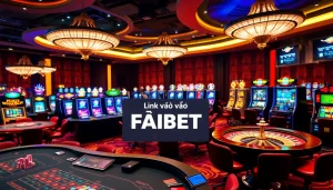 Experience the thrilling atmosphere of a casino with Link vào FABET showcased on vibrant gaming tables.