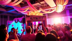 Enjoy a memorable experience as guests Rent a Photo Booth for events with vibrant decor and joyful ambiance.
