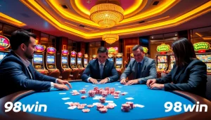 Experience the excitement of gaming at 98win com's luxurious casino tables.
