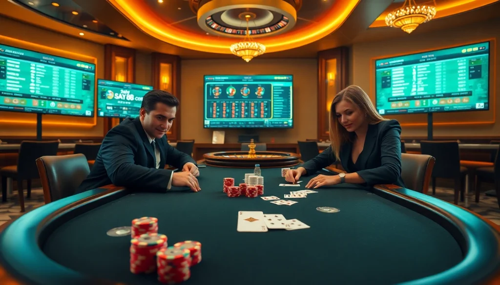 Experience high-stakes gameplay at say88 com with an engaging poker table scene.