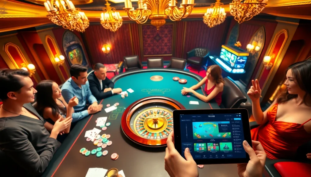 Players engage in a thrilling game at the table while visiting https://nh8833.com/ Casino excitement captured in motion.