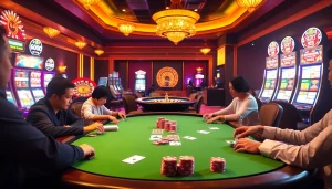 Players engaged in high-stakes poker at https://go8.lat/, illustrating excitement and strategy in gambling.