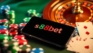 S88BET offers a thrilling gambling experience with vibrant casino visuals and gaming elements