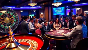 Players at a casino enjoy games while learning about credit nebancar options for funding.