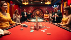 Gaming action at SODO66 casino table with vibrant poker chips and cards symbolizes high-stakes excitement.